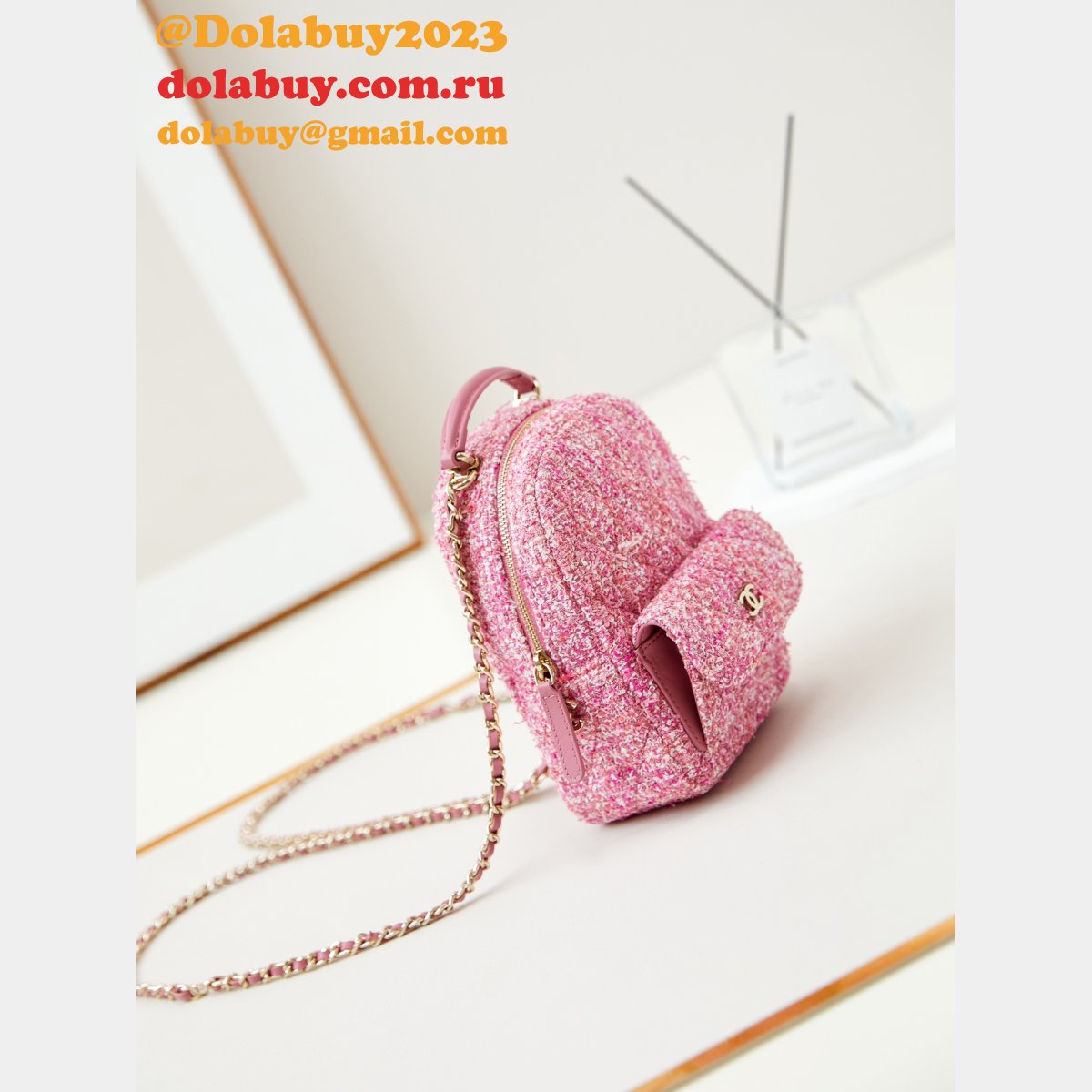 Fashion 24Cmini caviar leather women backpack AP3753