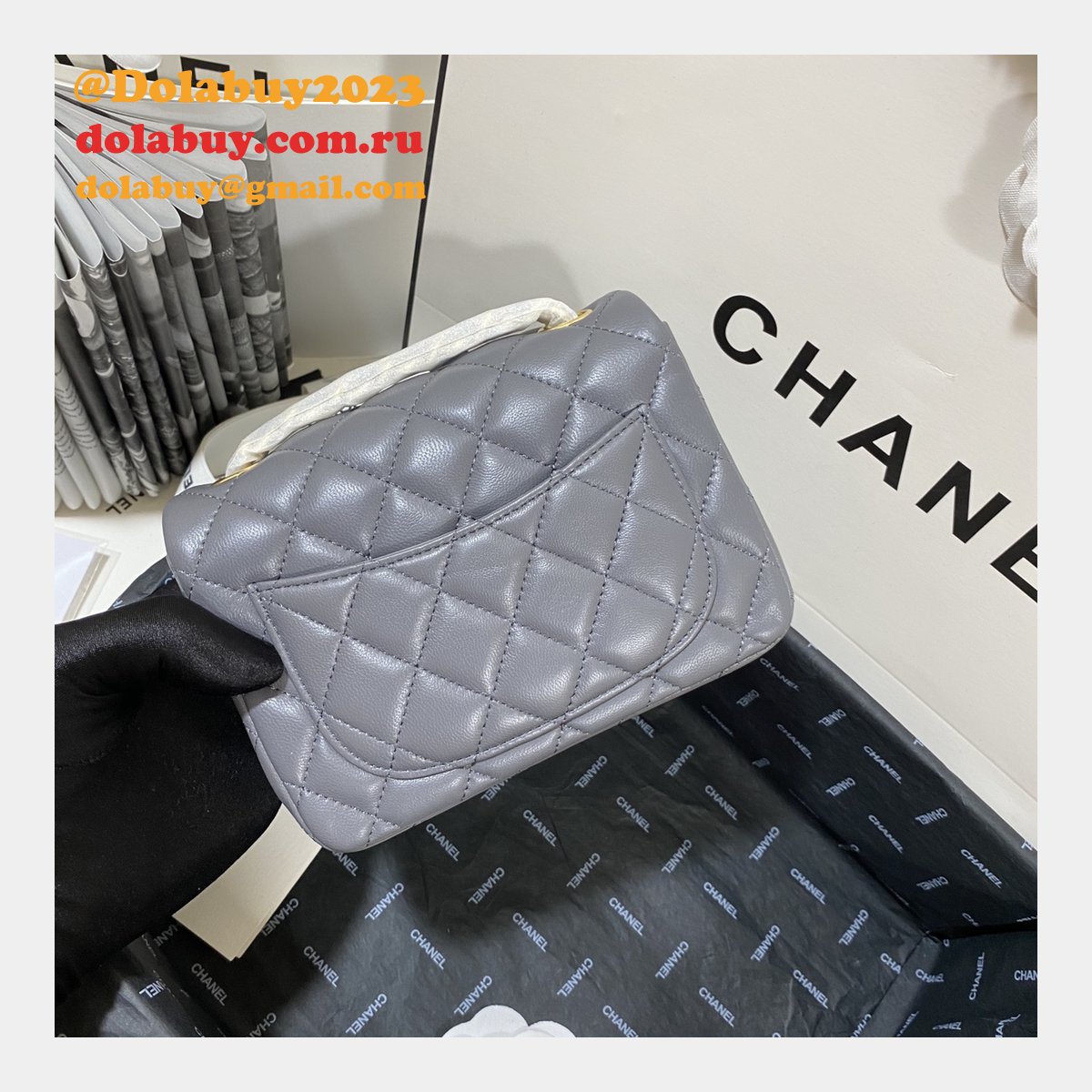 Knockoff CC Lambskin Flap Bag 17cm AS1115