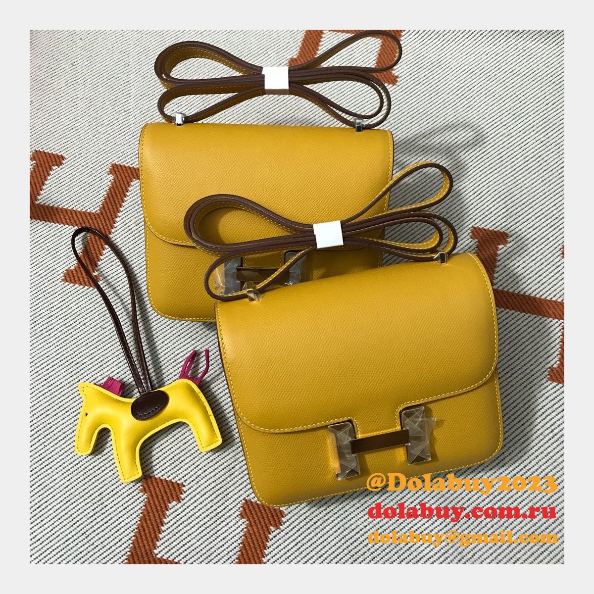 Hermes Constance Bag 18cm Epsom Leather Yellow