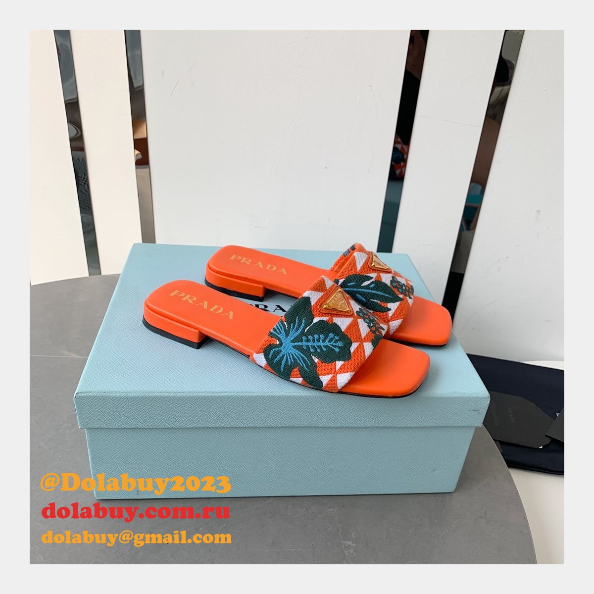 Cheap High End Fake Prada Braided Flower Embroidered Flats Shoes