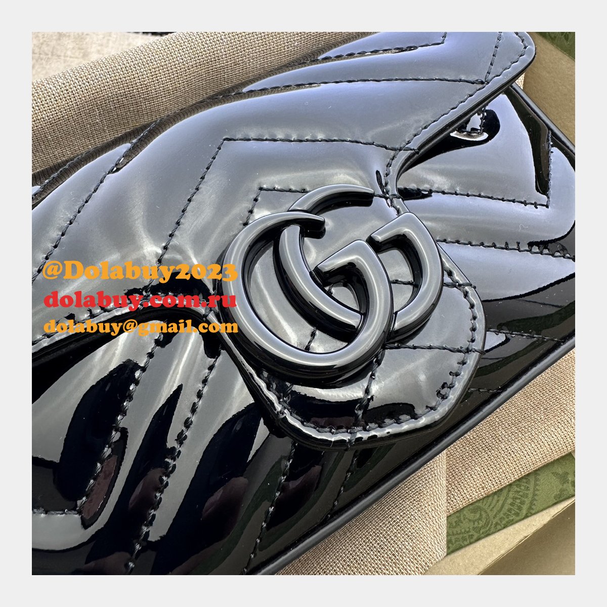 high quality gg marmont super replica G*u*i 476433 black bag