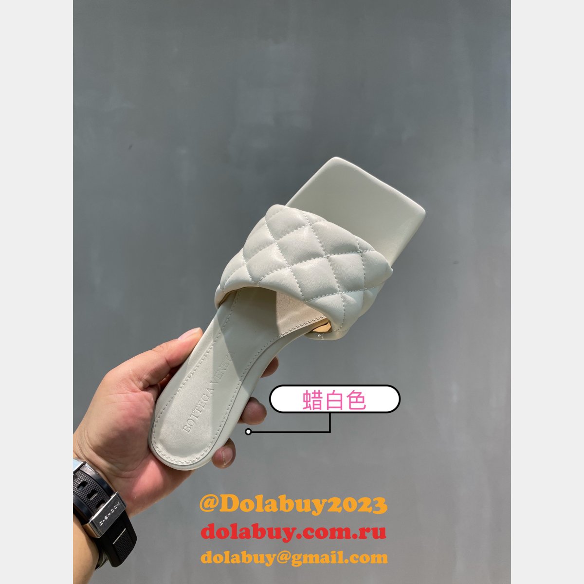 1:1 quality bottega venet fake Di*m*nd flat slippers shoes