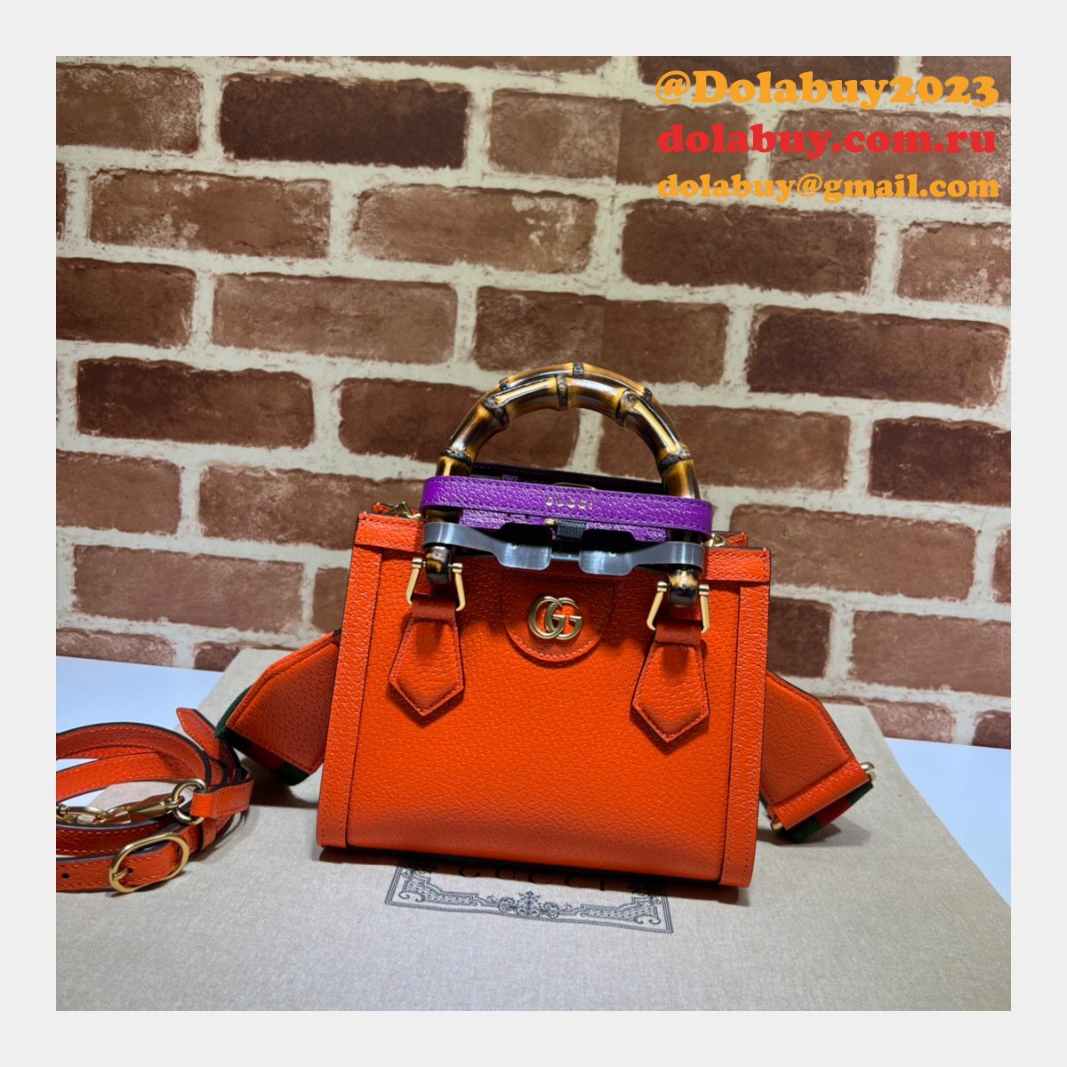 G*u*i designer replica 702732 diana mini tote bag leather