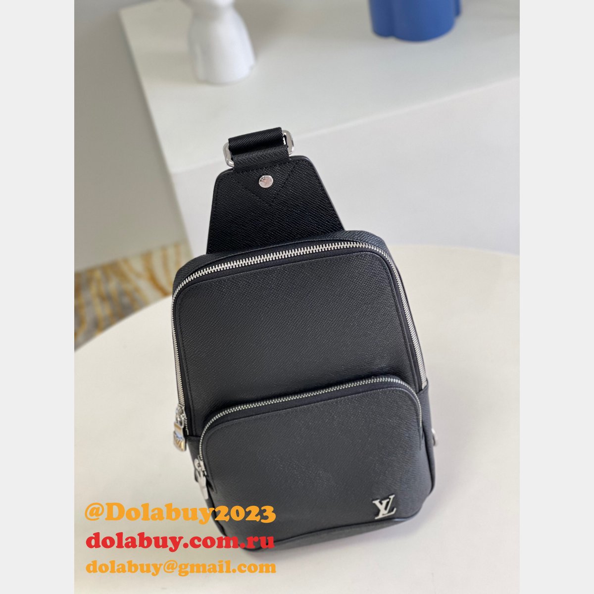 Louis Vuitton High Quality Designer Replica Avenue Sling M30443 Taiga Bag