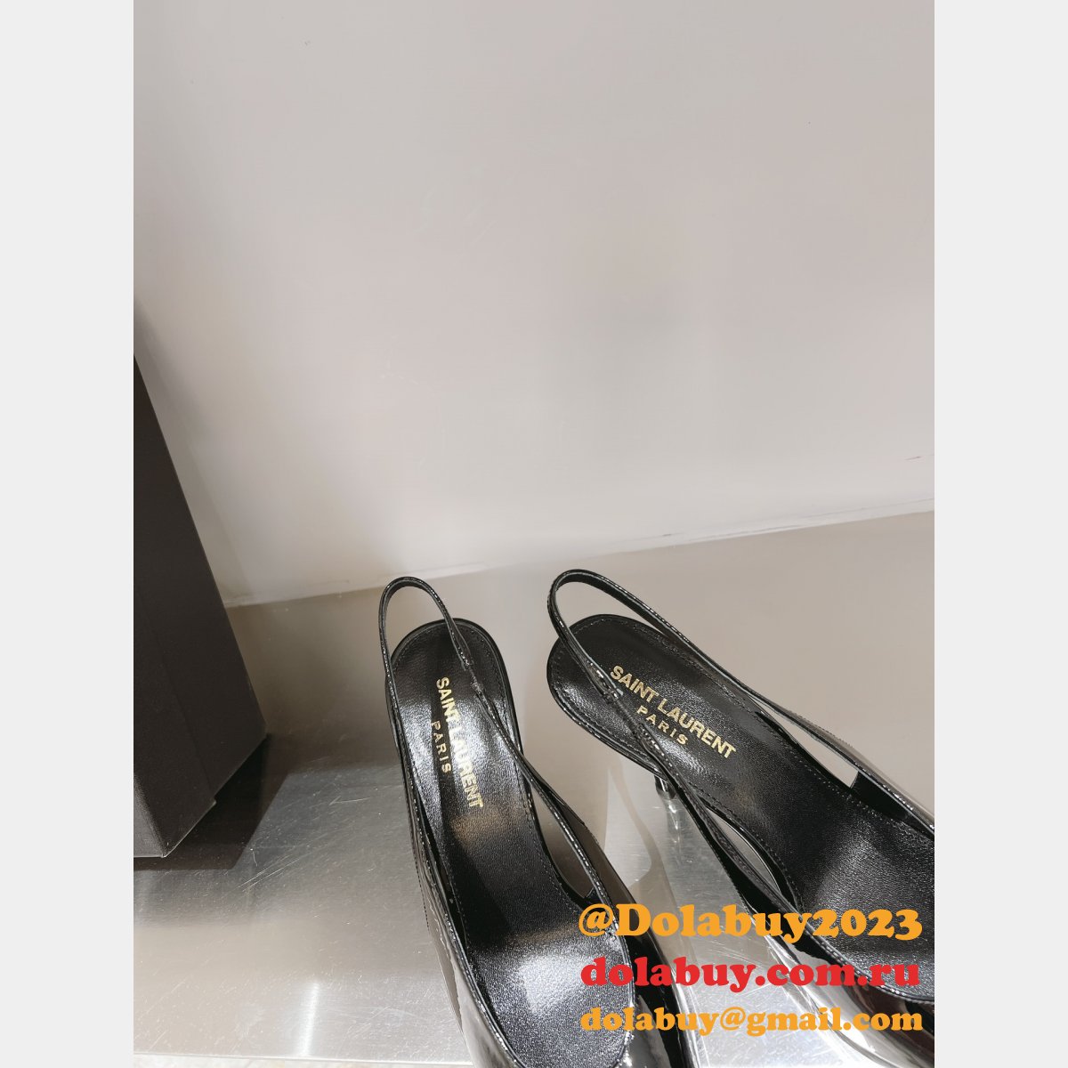 SAINT LAURENT HIGH HEEL LEATHER SHOES