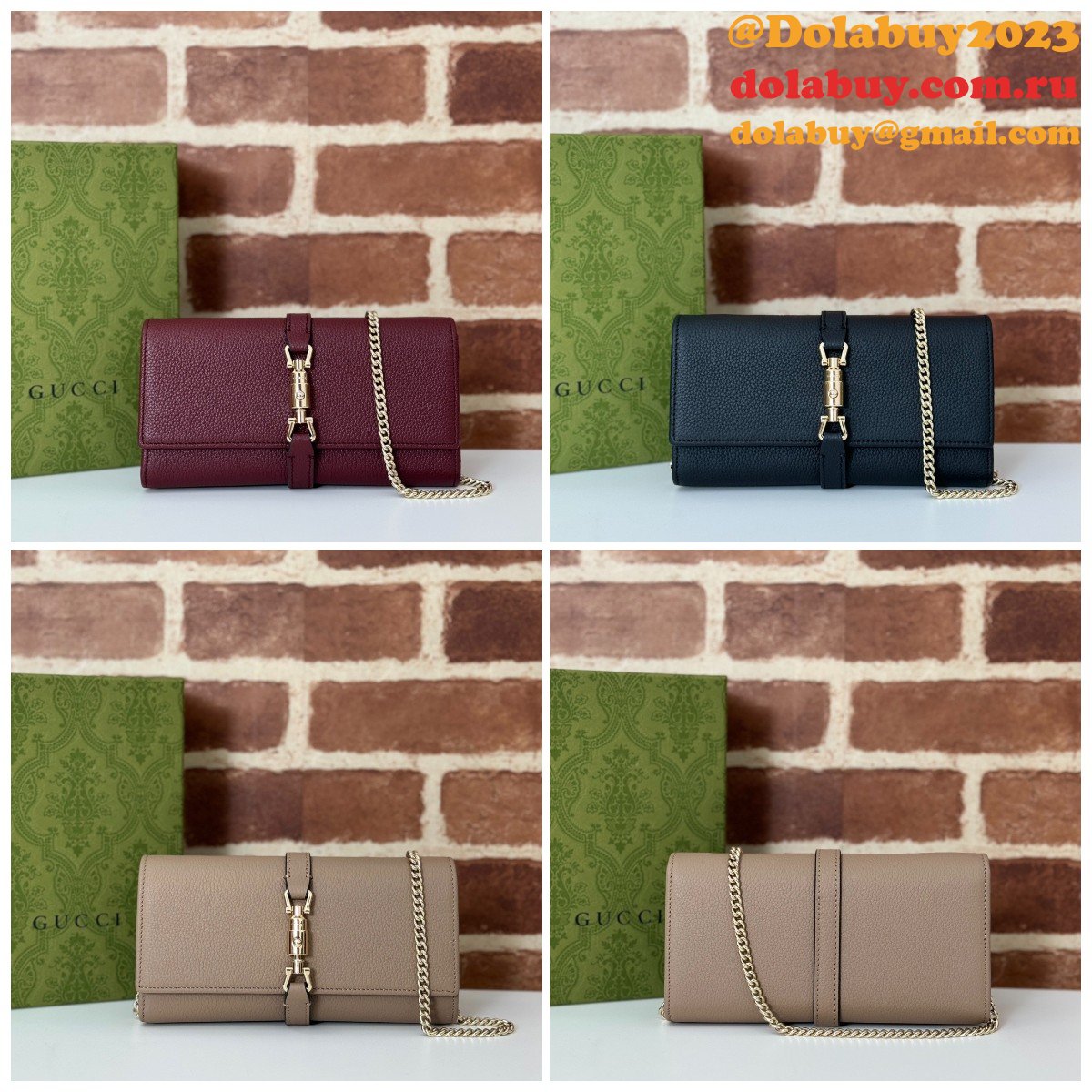 Replica 652681 Jackie 1961 Chain Wallet Gucci AAA+ Bag