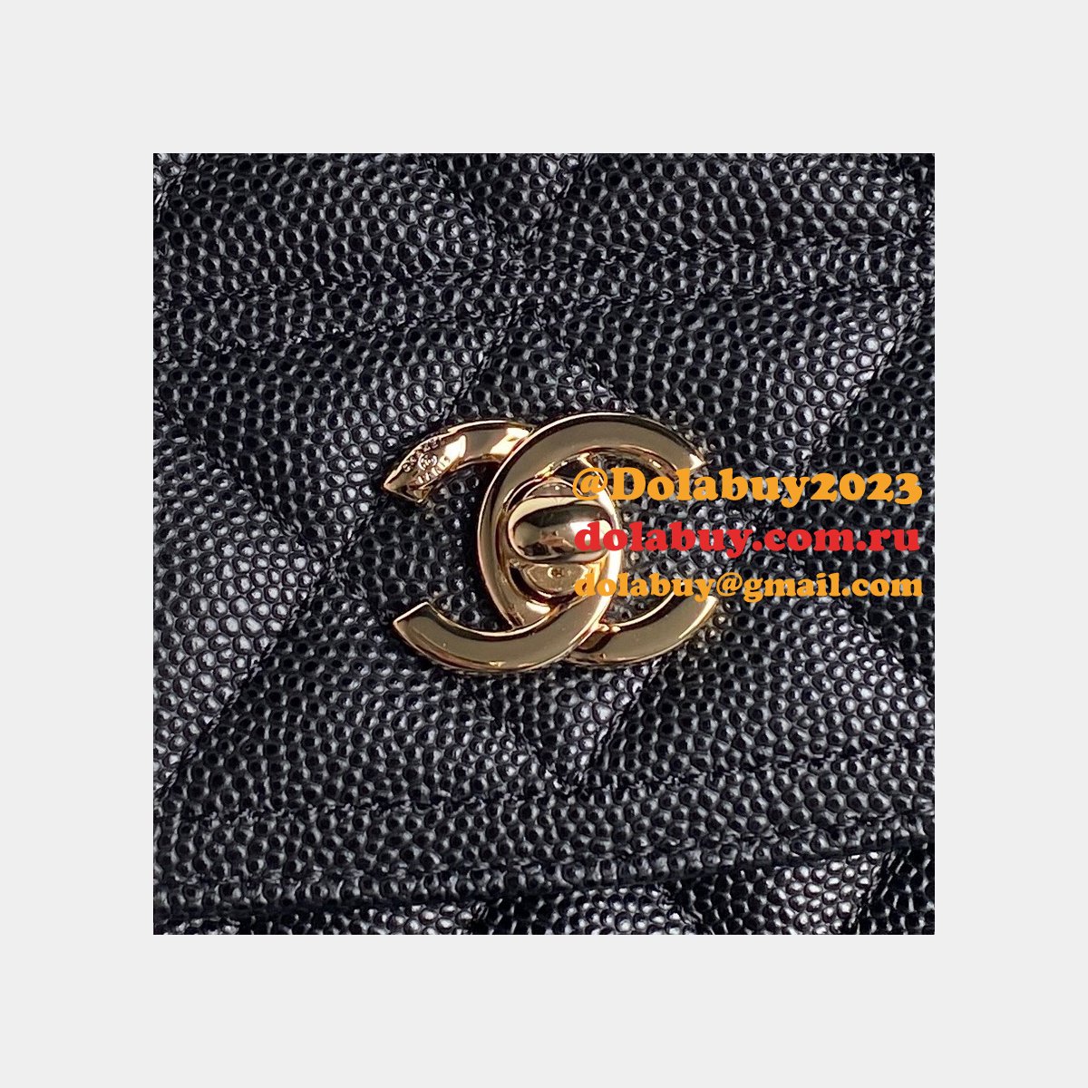 Designer Replcias 25C AP4406 Lychee Leather Black/White Bag