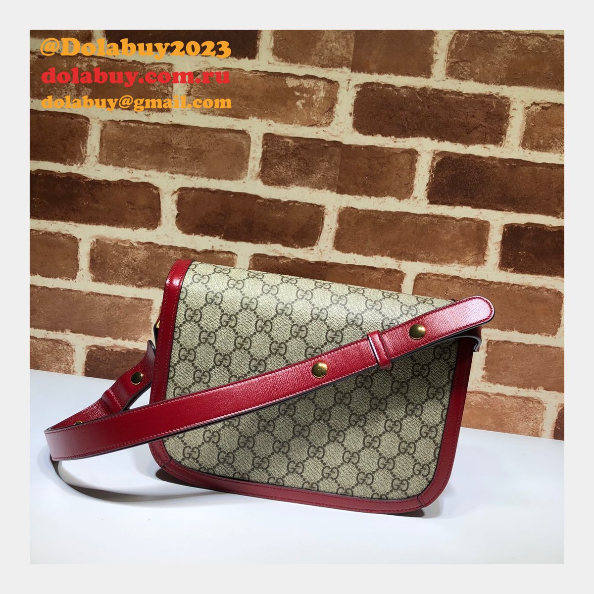 G*u*i replica gg horsebit 1955 small shoulder 602204 red bag