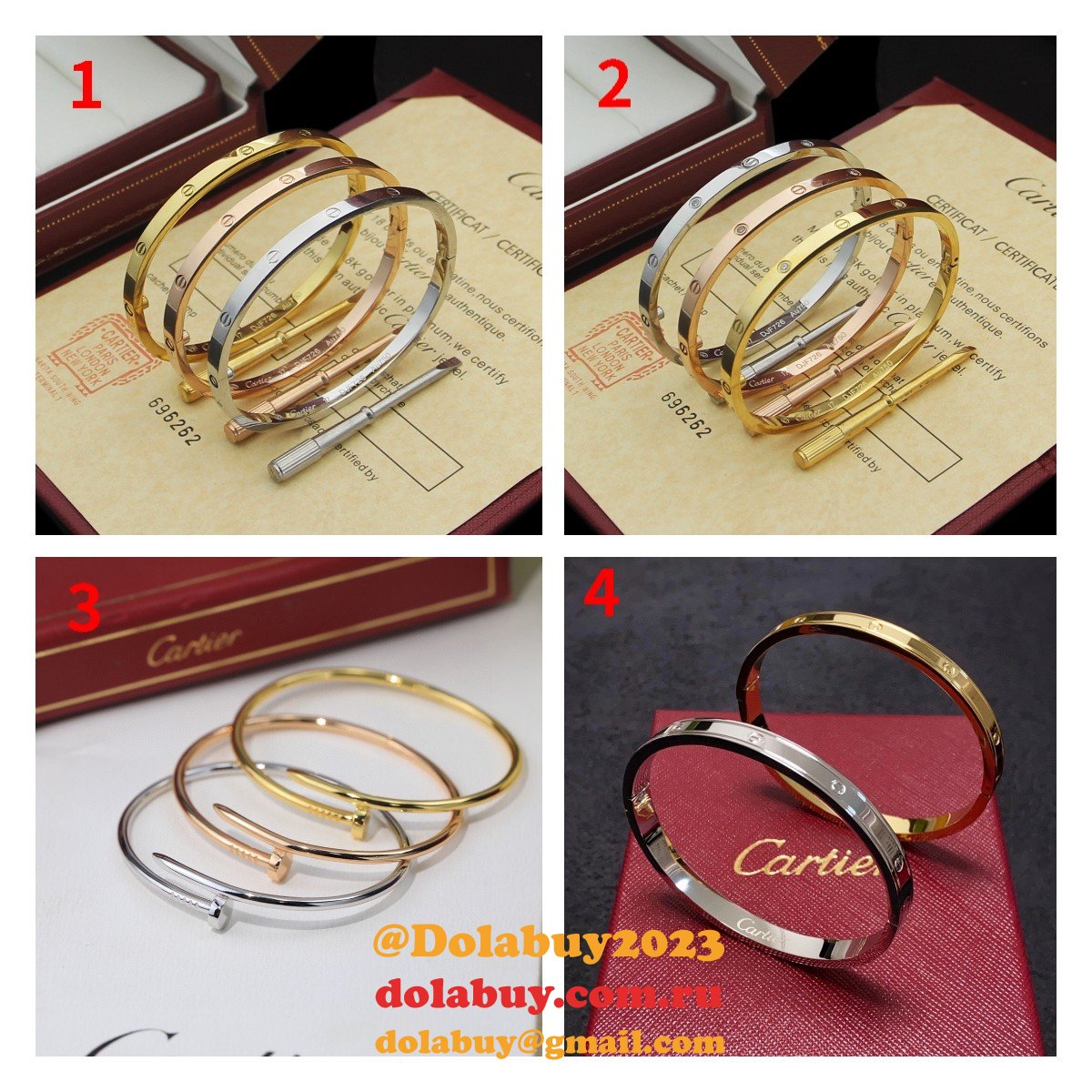 Cheap 1:1 Mirror Cartier love Bracelet Wholesale