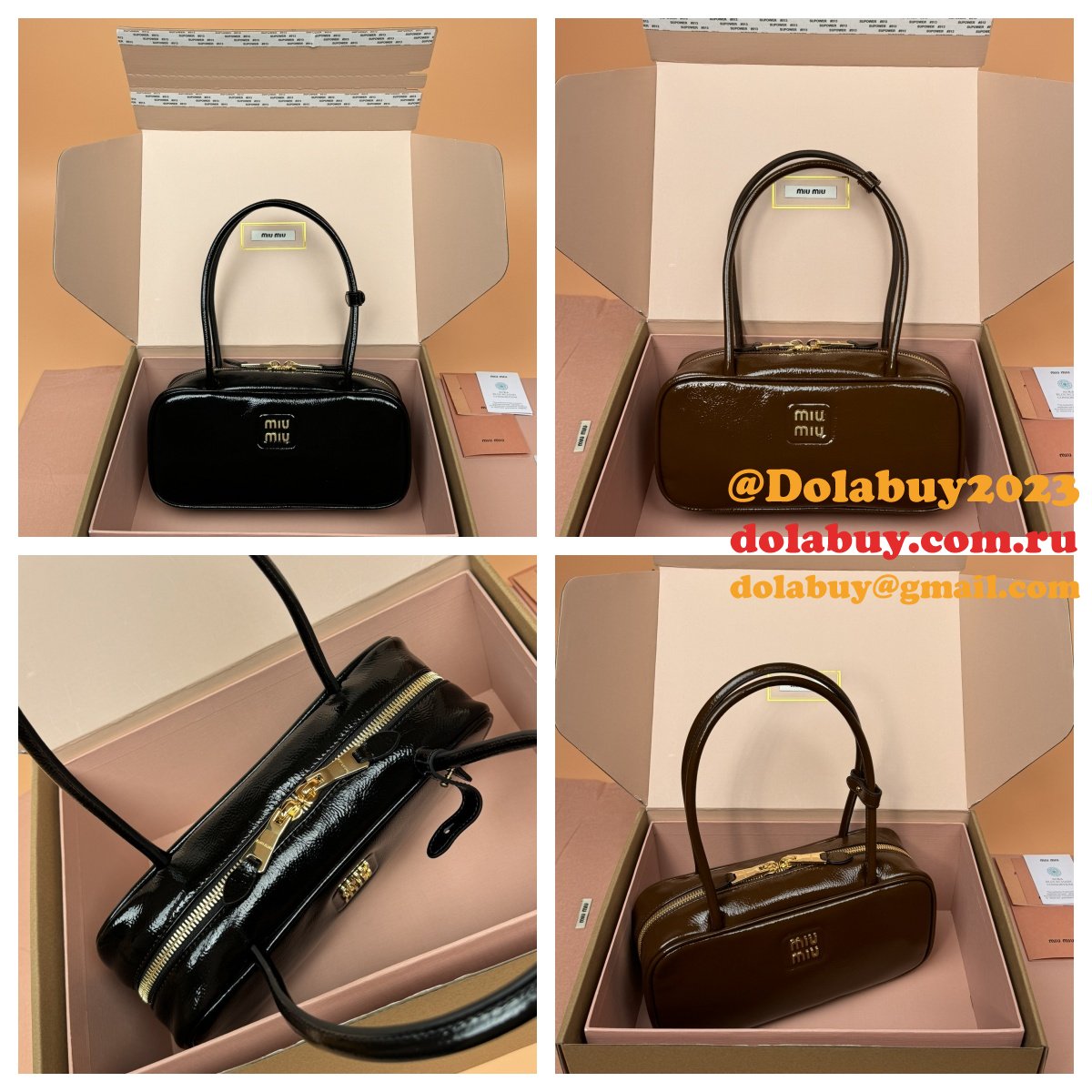 Top Quality MIU MIU Beau Patent Leather 5BB173 Bag