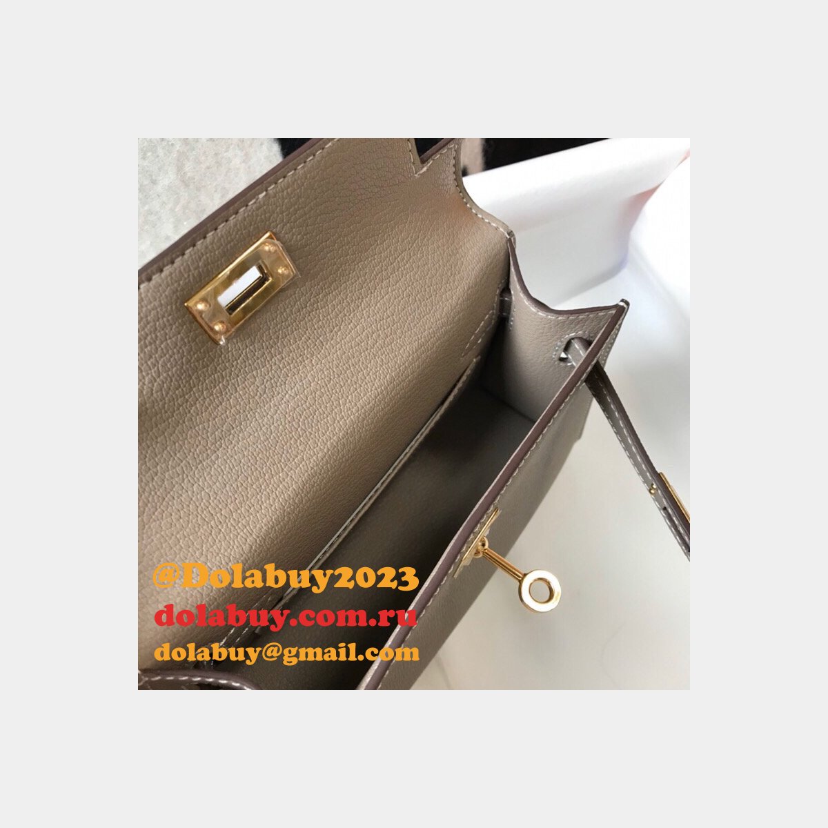AAA Replica Hermes Mini Kelly Grey Bags
