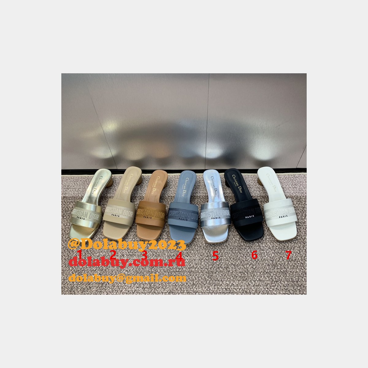 Top Quality DIOR Dway Heeled Slide