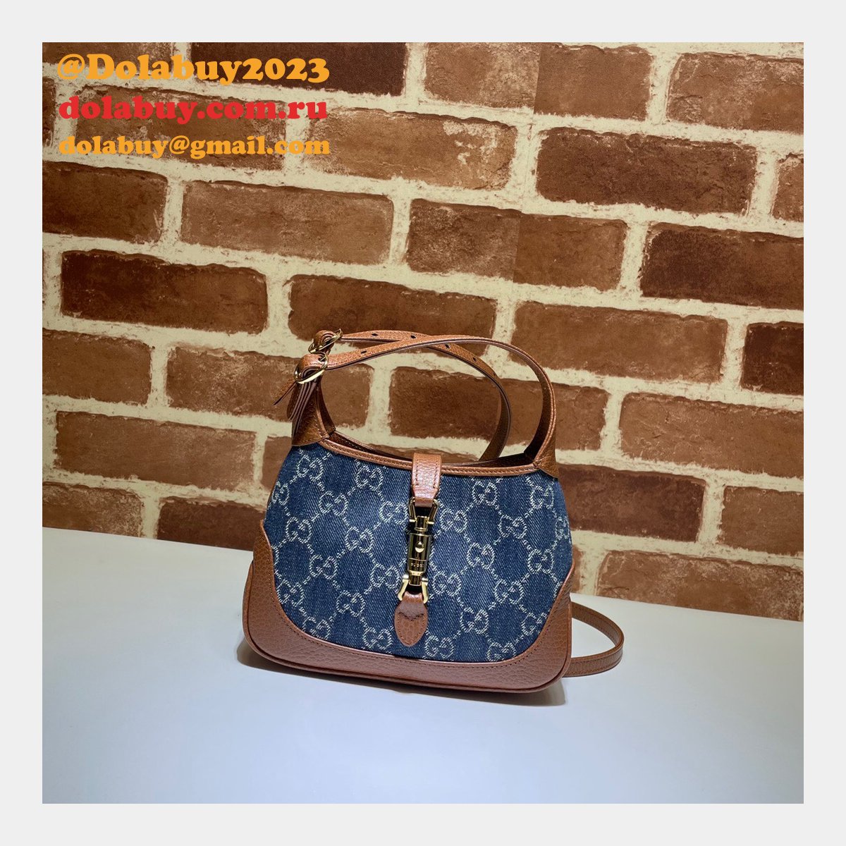 Beige/Ebony Fake Gucci Jackie 1961 mini shoulder 637092 bag