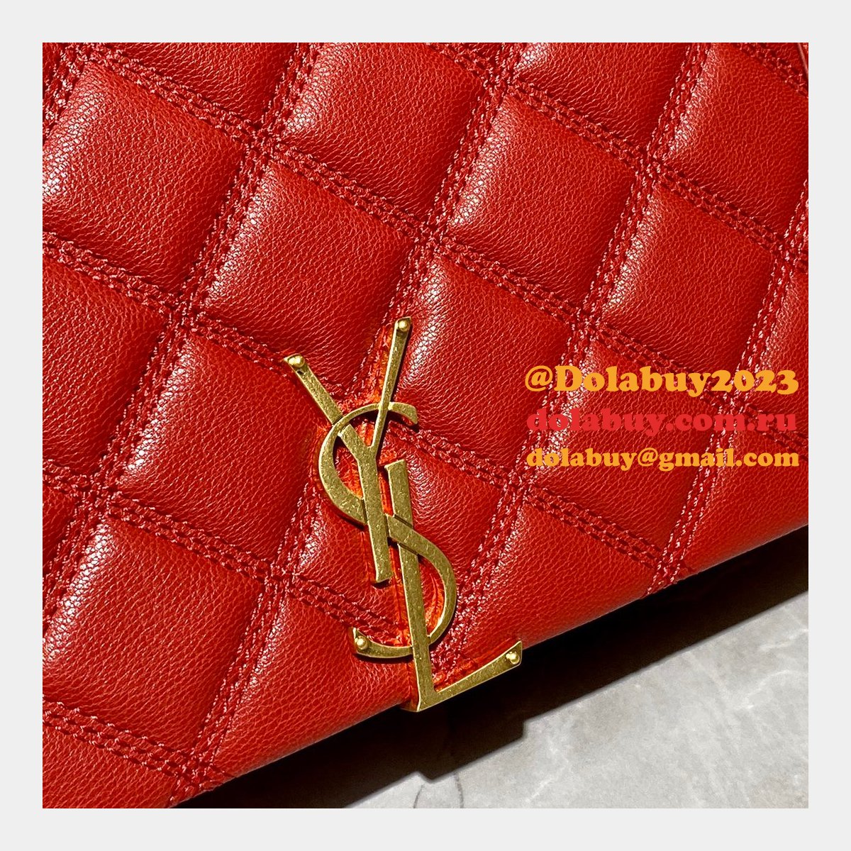 Replicas Saint Laurent Becky Large chain bag in quilted lambskin