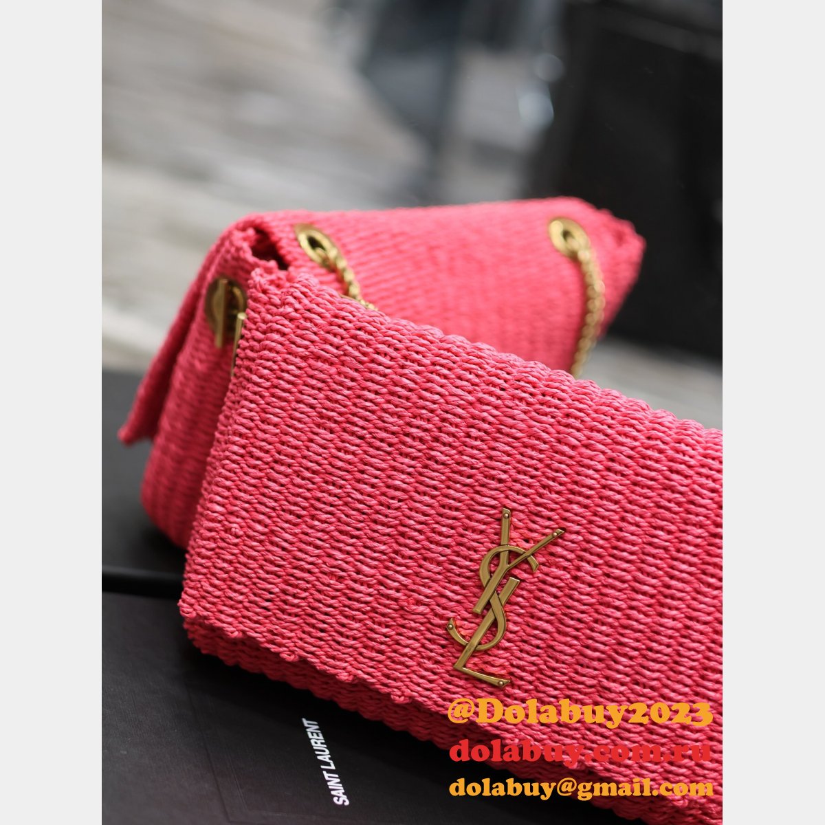 Designer Replica Saint Laurent Kate Clutch 553804 Rose Bag