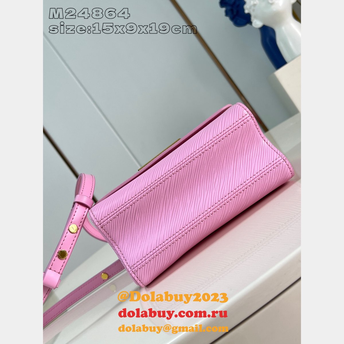 Louis Vuitton Twist M24864 Epi Pink Leather Designer Fake Bag