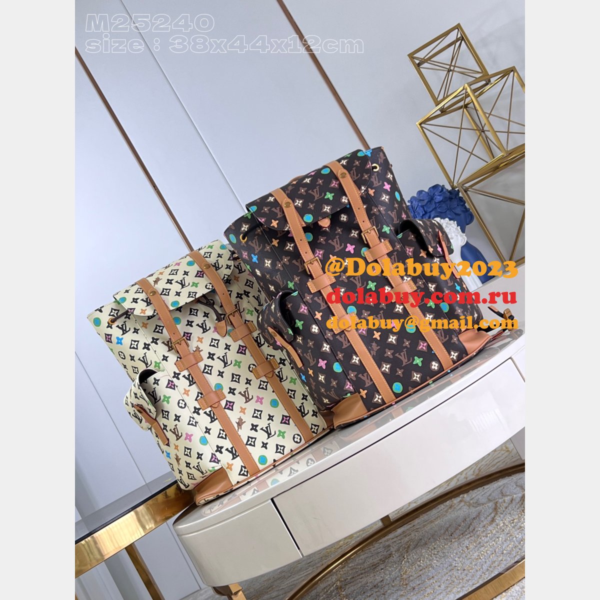 Designer LOUIS VUITTON Christopher Monogram Craggy backpack M25240