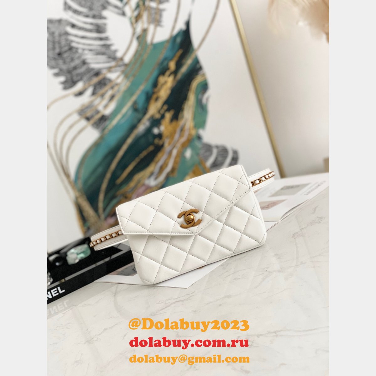 Fashion 1:1 Belt Replica Bag 99009 Lambskin & Gold Metal