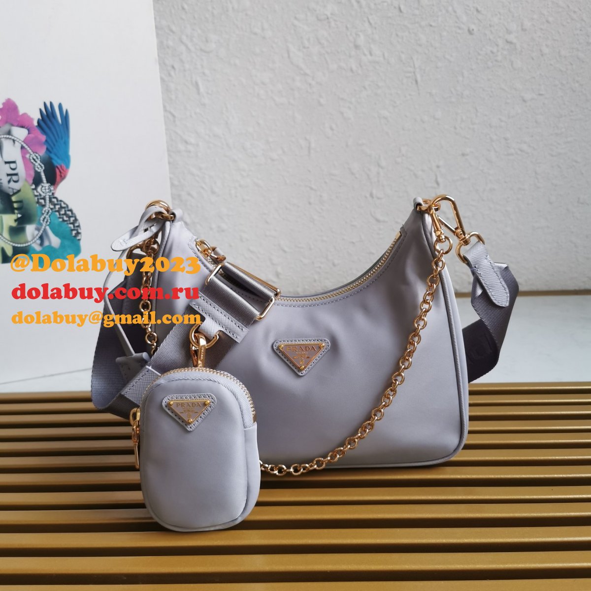 Prada Replica Nylon Hobo 1BH204 Knock Off Designer Bag