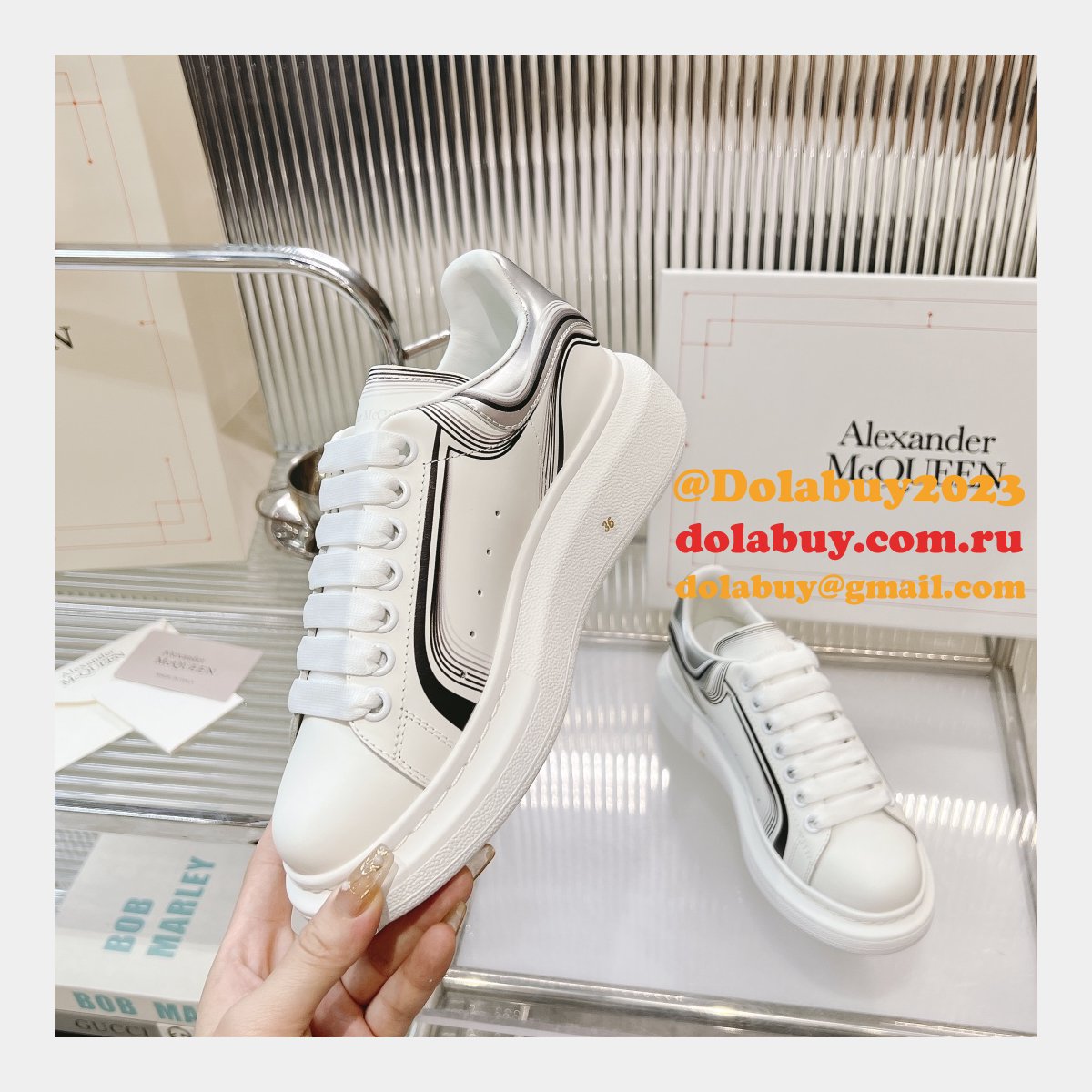 Top Quality ALEXANDER REPLICA women/men white shoes