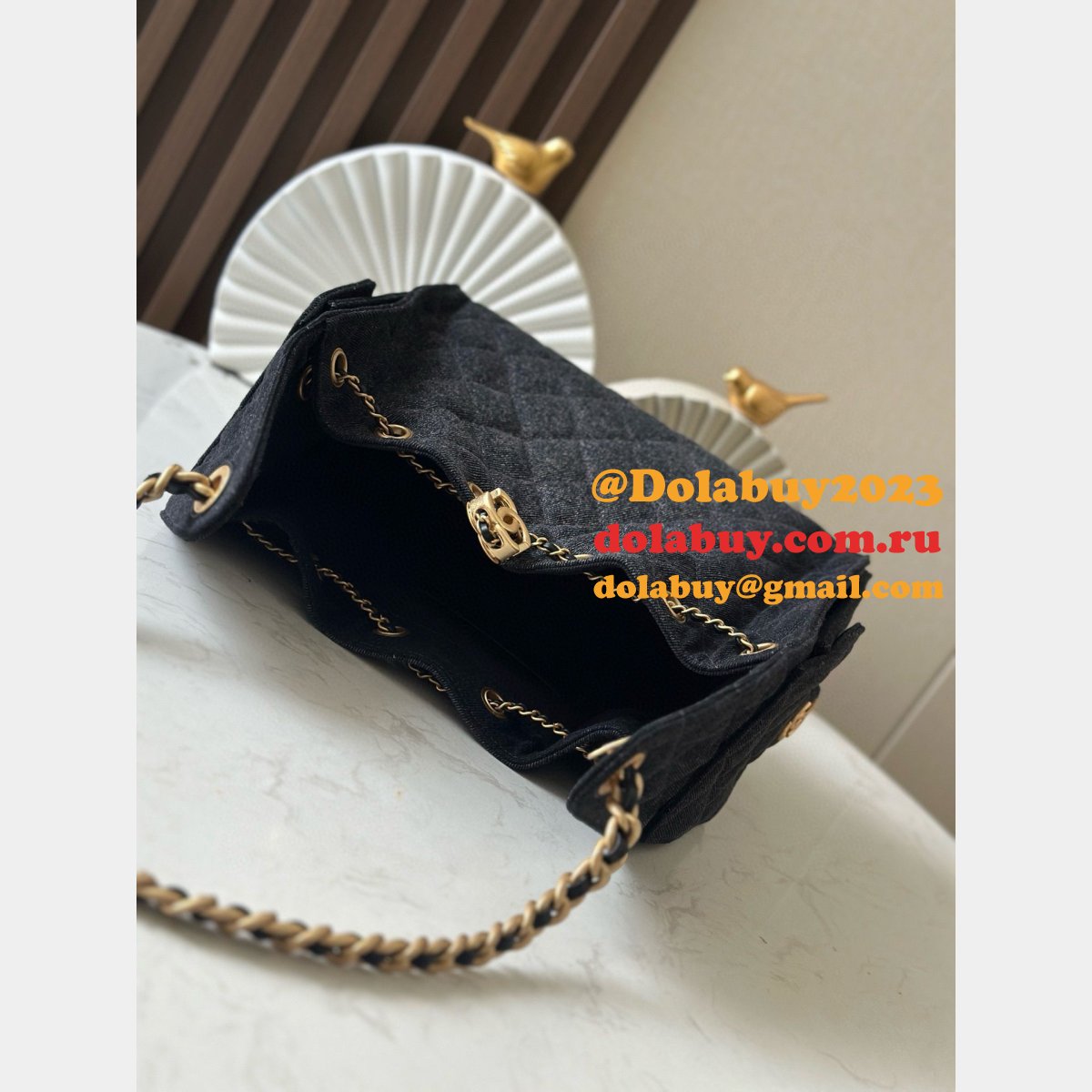 7 Star Best Replica Bags AS5293 Hobo Denim Black