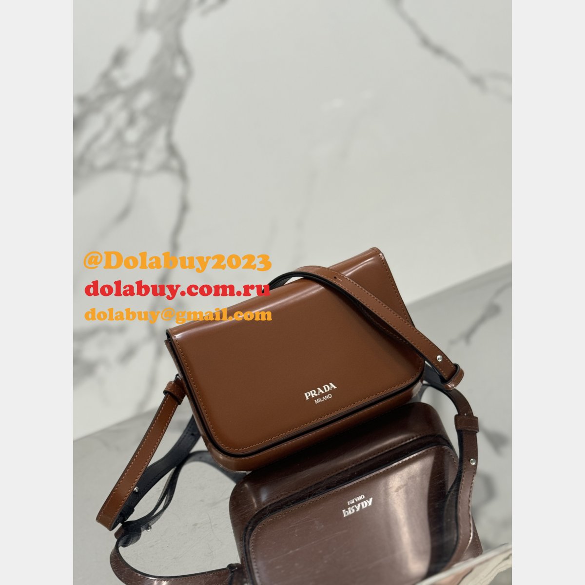 Black Brushed Shoulder Strap Prada 2VD061 Replica Designer Bag