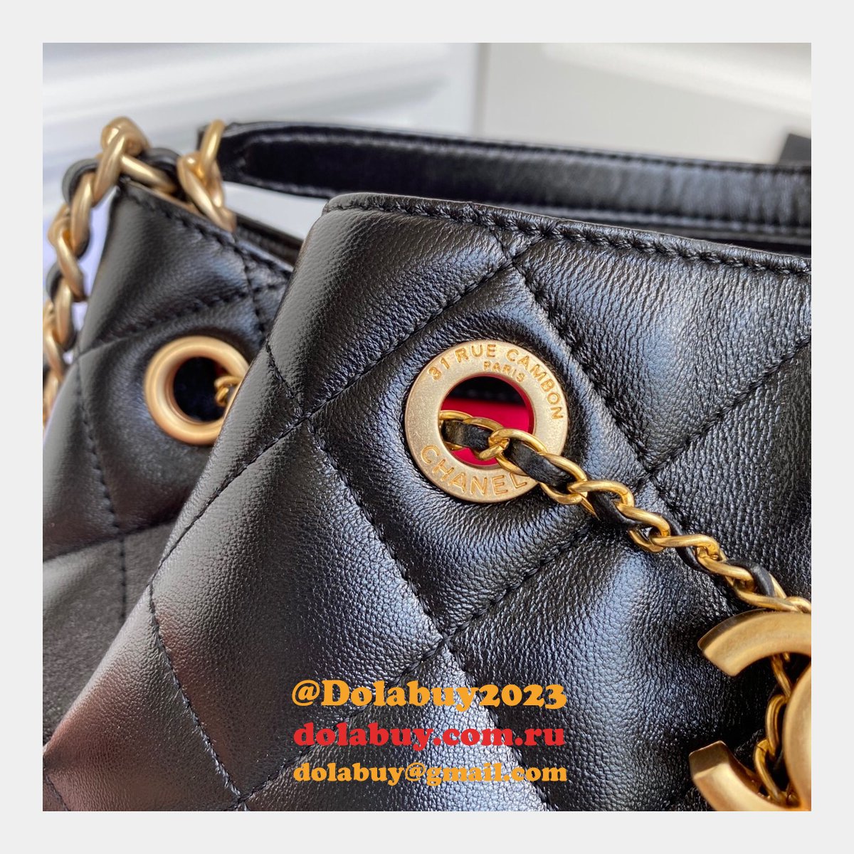 CC Top Quality vintage bucket Replica Black bag