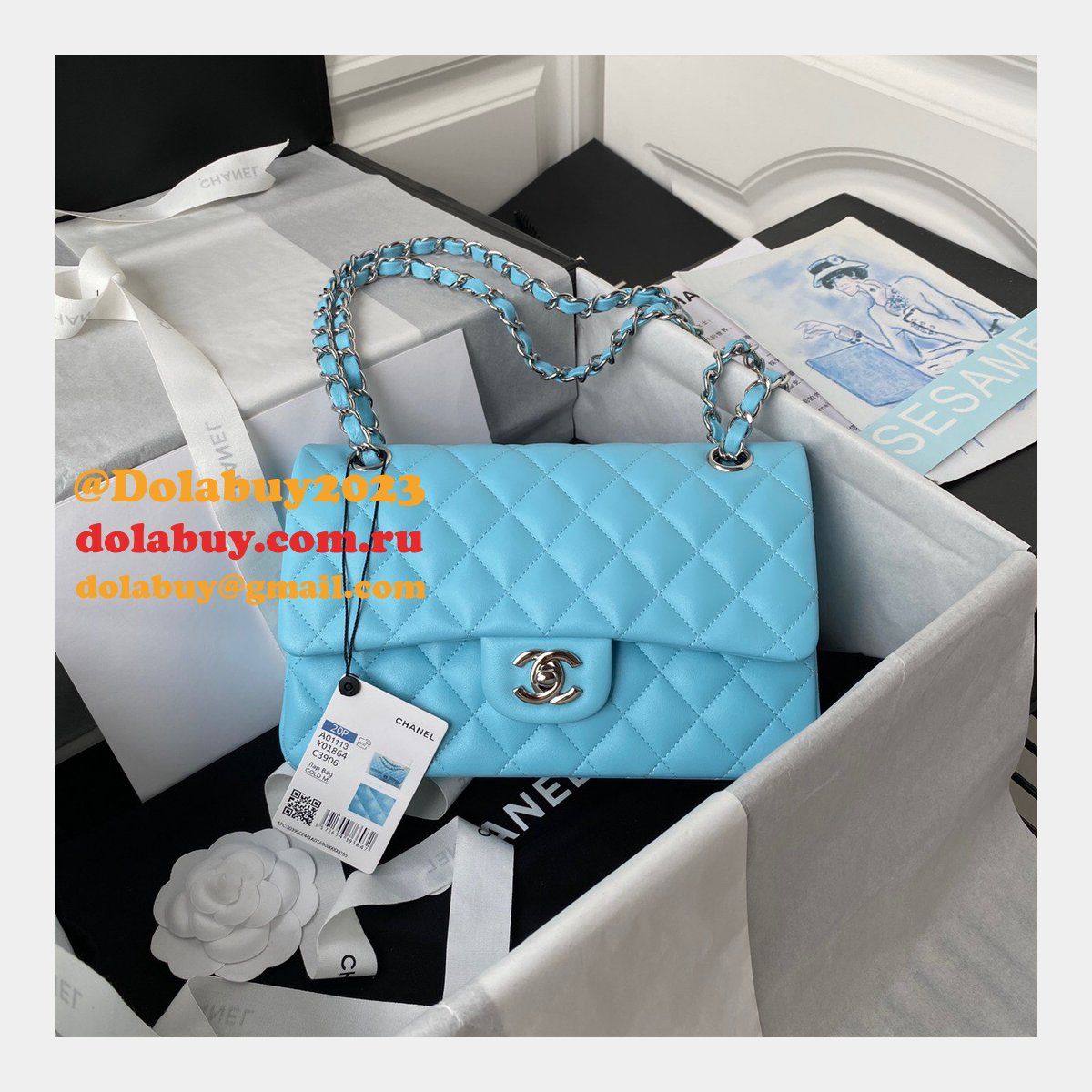 High Quality Replica Lambskin Classic Flap CF 23cm Bag