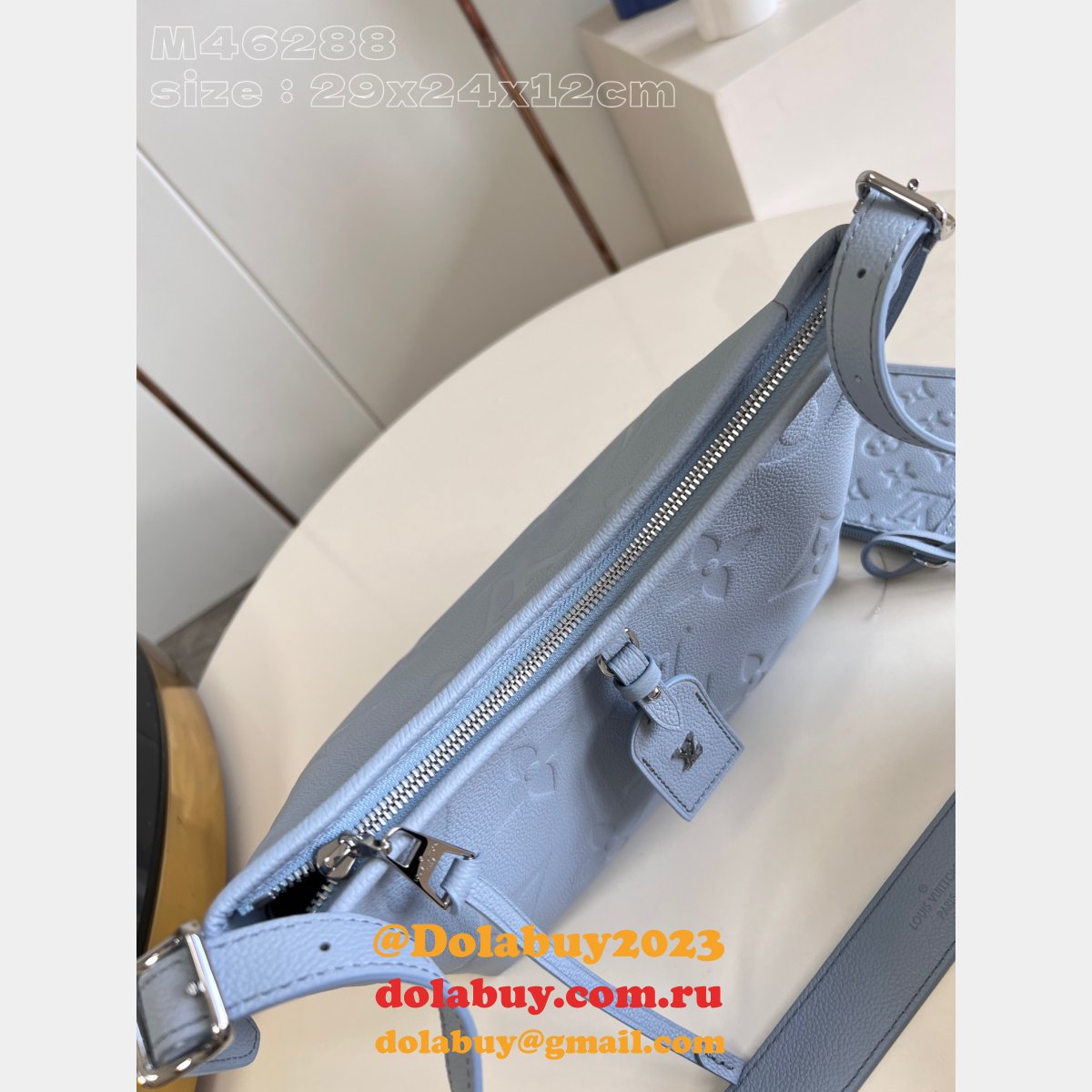 Designer Louis Vuitton CarryAll M46288 Top Quality Embossing Blue Bag