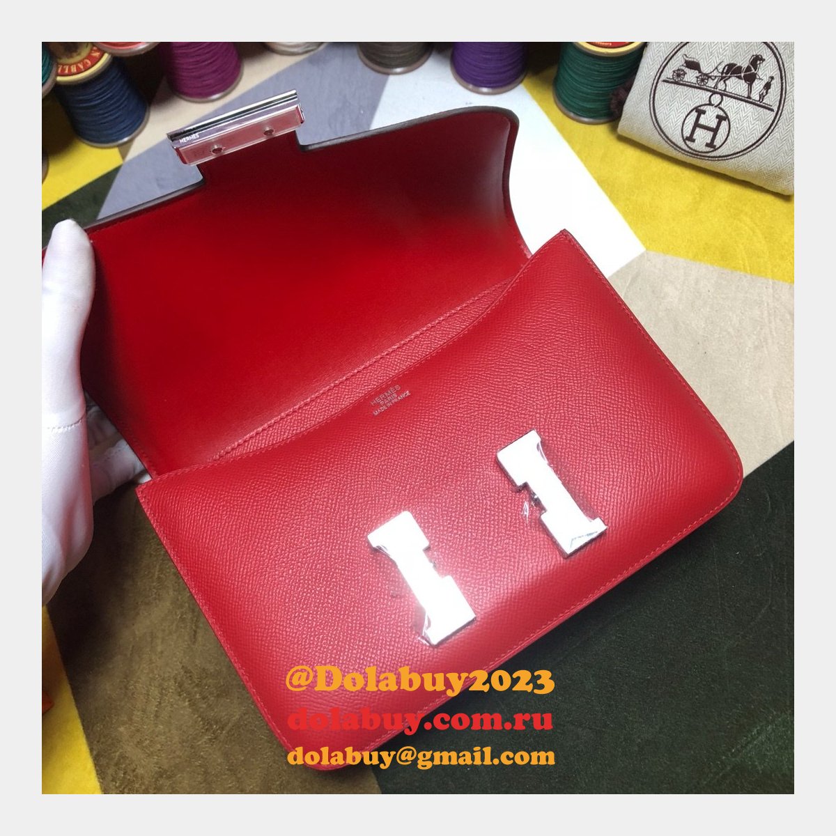 Hermes Constance Bag 23cm Epsom Leather Red
