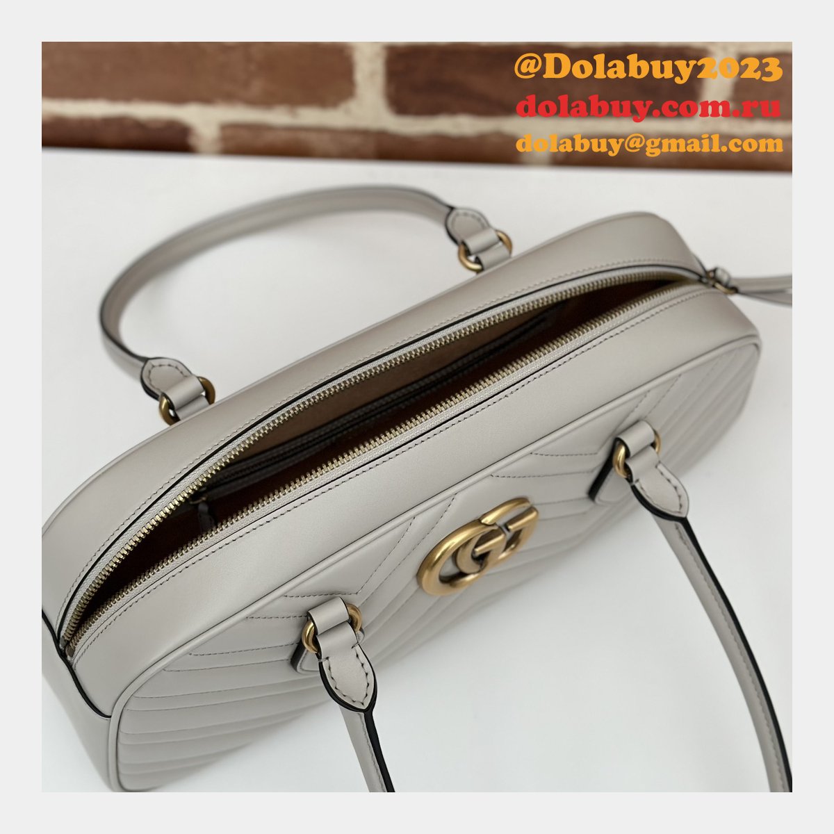 designer 795218 gg marmont G*u*i replica top handle bag