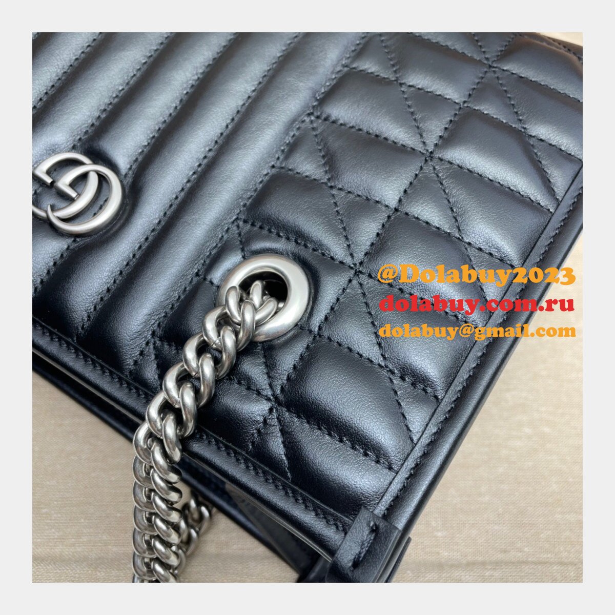 replica G*u*i 681483 gg marmont black sale bolsa bag