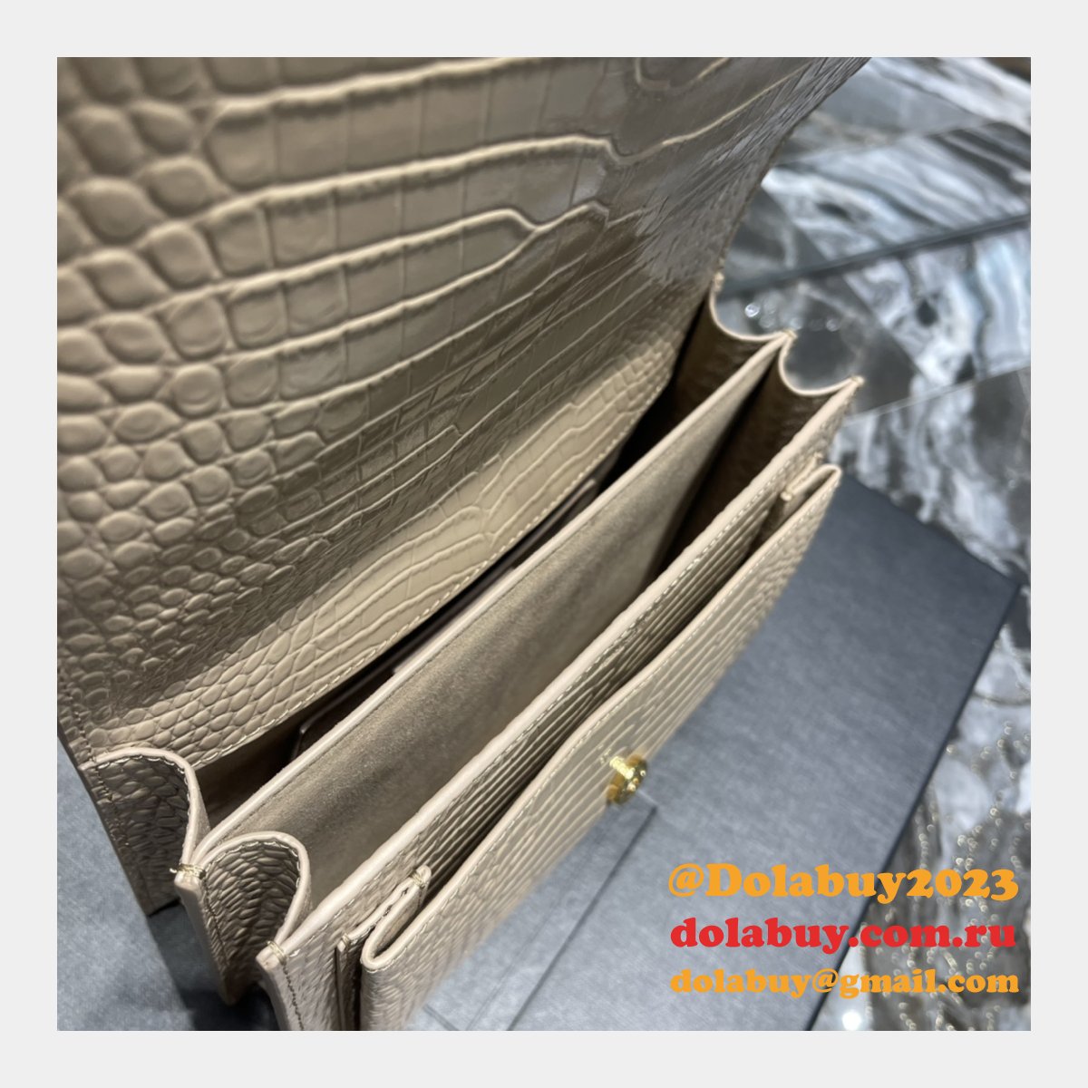 Designer YSL SUNSET BAG 22CM 422906 CROCO