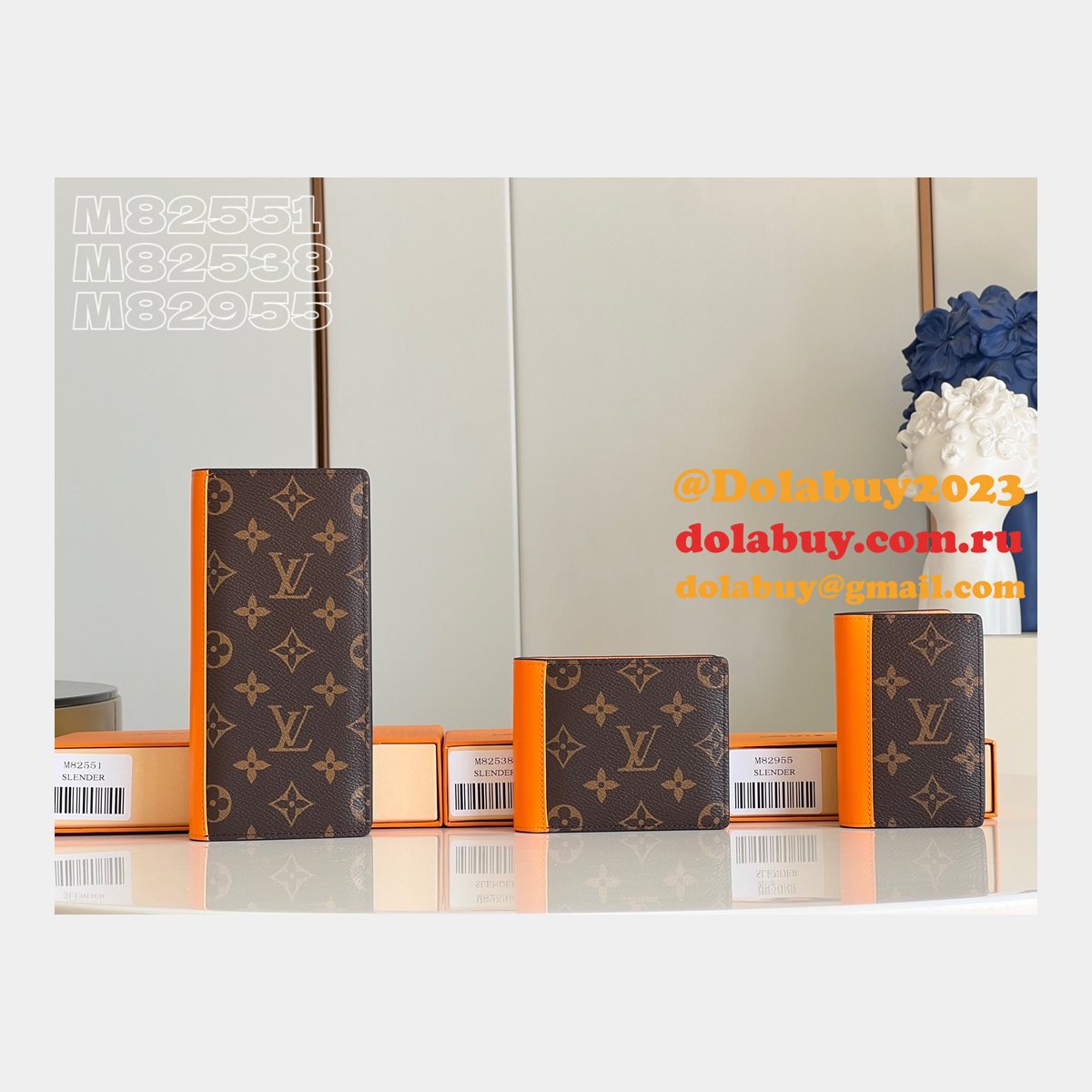 Designer M82538 M82955 M82551 Brazza Pocket Organizer Multiple LV Wallet