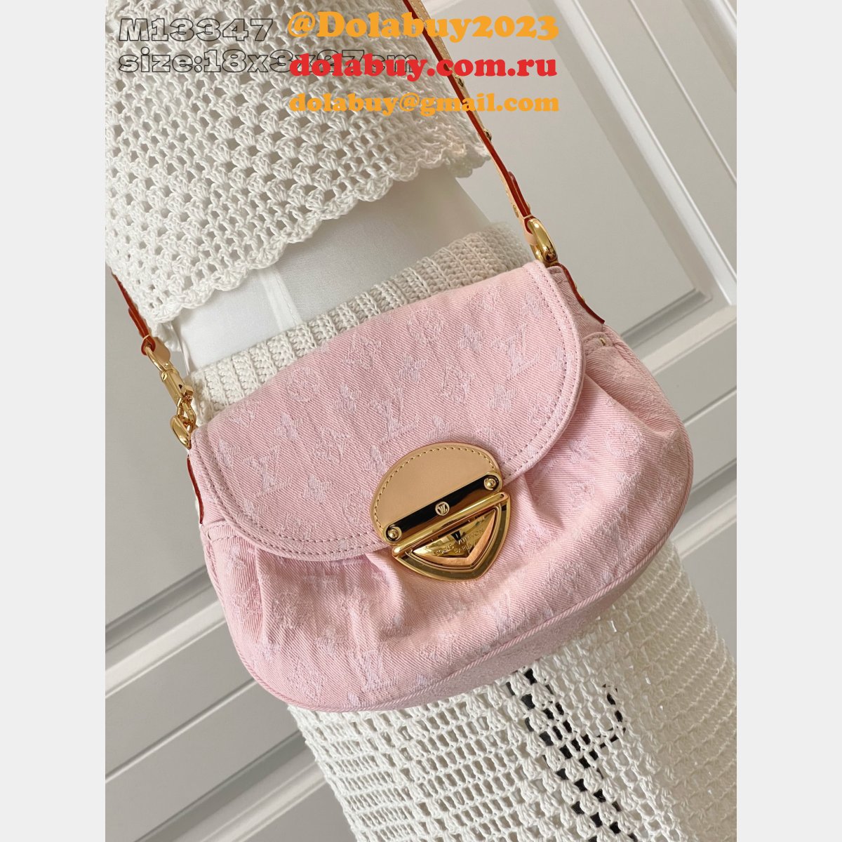 Luxury Monogram Denim Pink M13347 Louis Vuitton New Sunset Bag