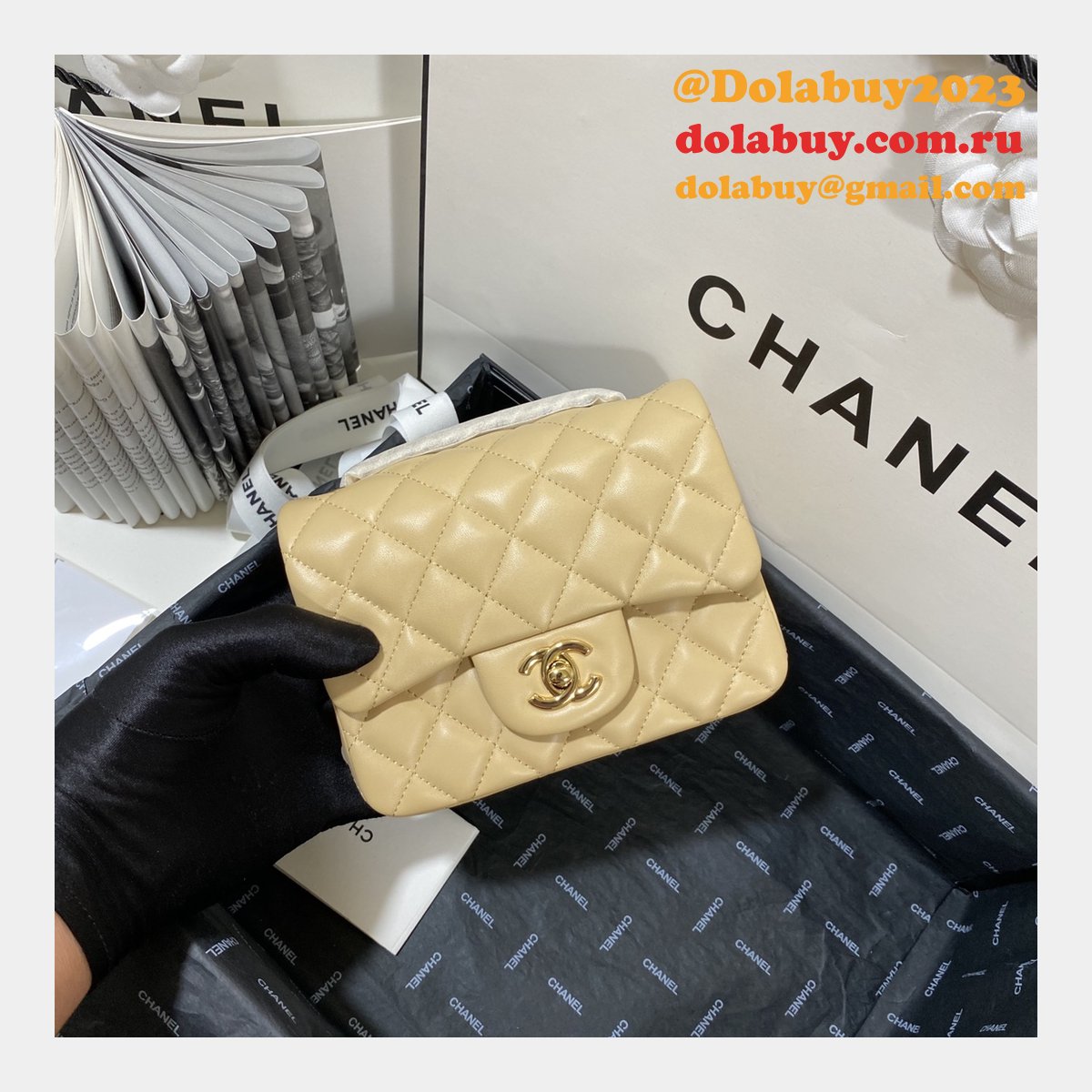 Fashion CC 1115 Lambskin Flap Bag 17cm