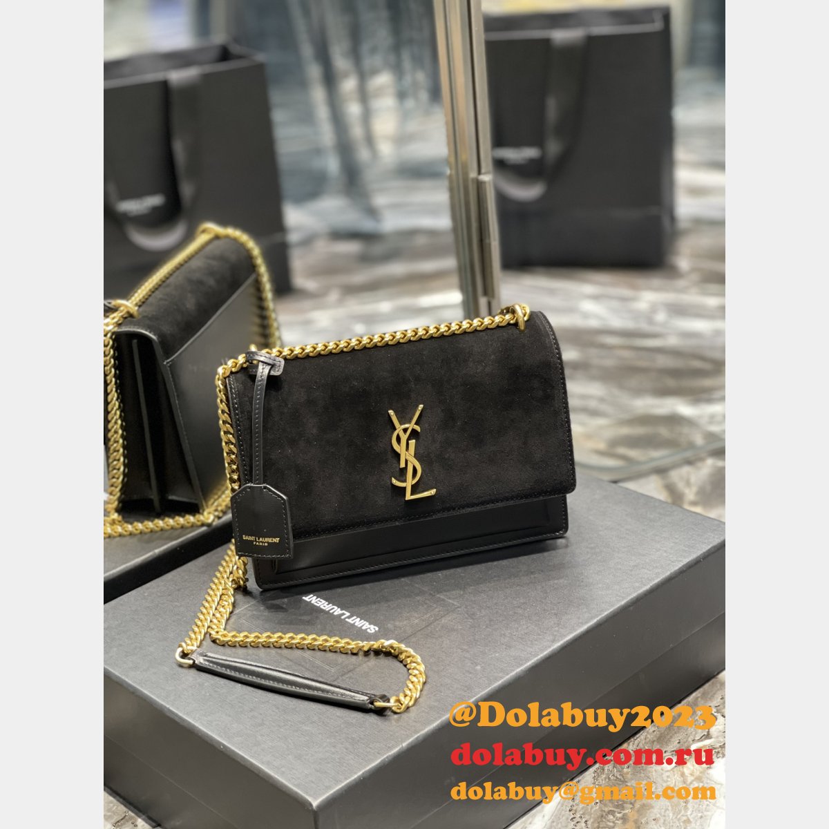 Saint Laurent Perfect ReplicaSunset chain bag 422906 smooth leather