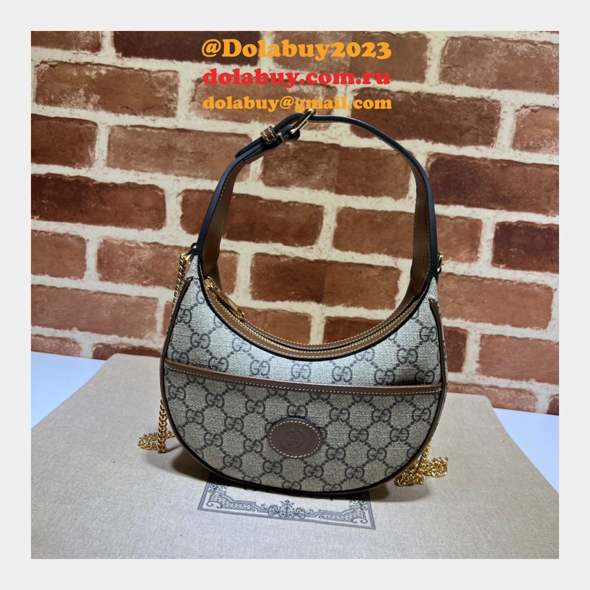 Gucci Replica Designer Interlocking G Half-moon-shaped 726843 Bag