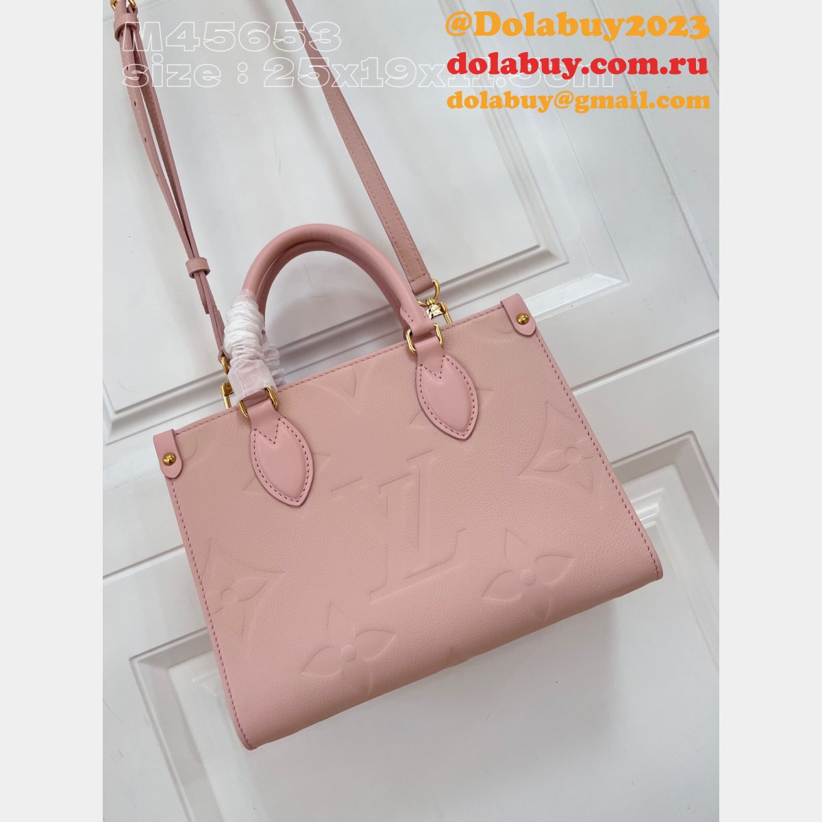 Wholesale M47135 Onthego Designer Copy Louis Vuitton Dolabuy Pink Bags