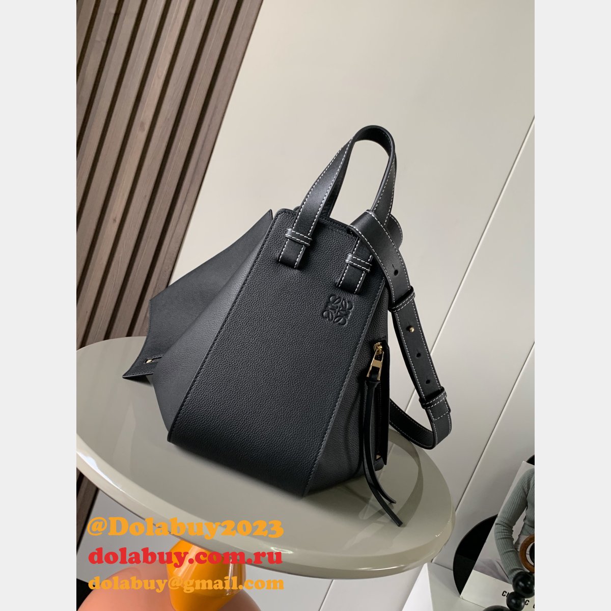 Small AAA+ Loewe Hammock Bag In Soft Grained Calfskin