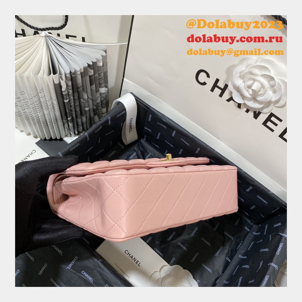 Top Quality Replica Lambskin CF1112 Bags 25CM PINK