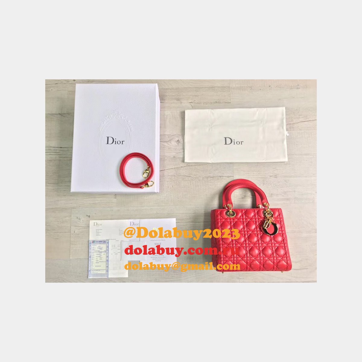 Fashion Christian Dior Lady Dior Top Quality 24CM Fake Bag