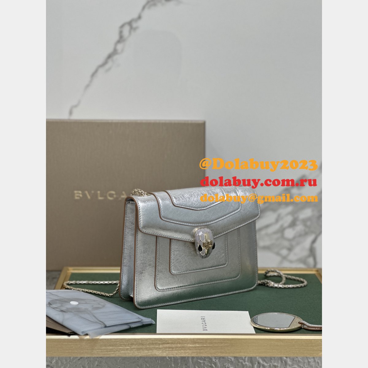 Fashion BVLGARI SERPENTI BAIA 1:1 Mirror handbag