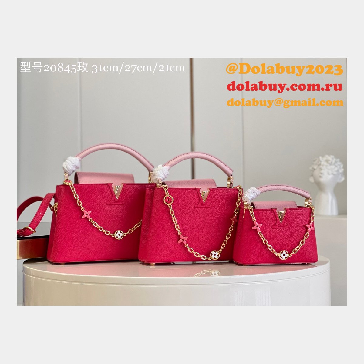 Perfect Fake Louis Vuitton Capucines Red M20845 UK Shop
