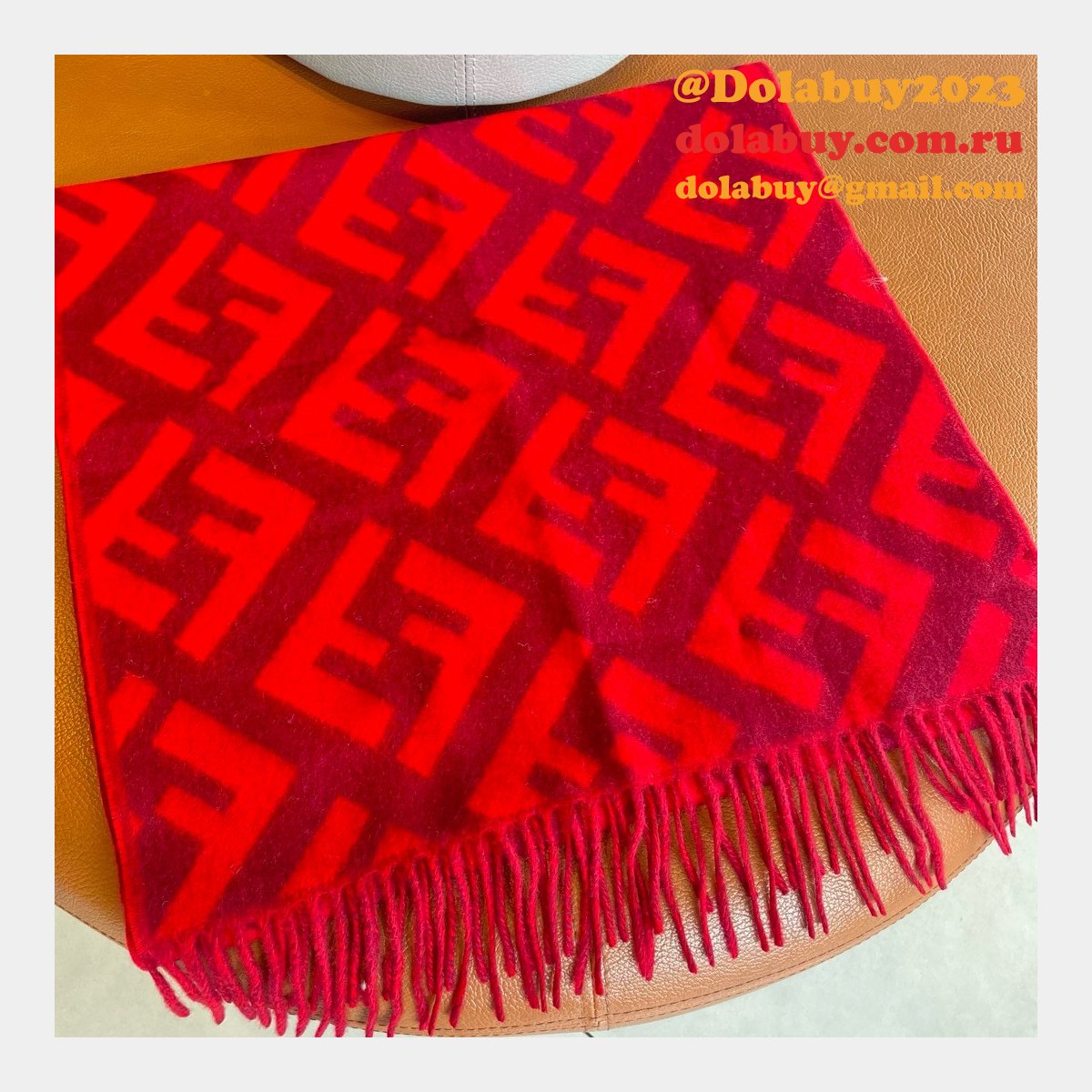 designer knockoff F**di cashmere scarf