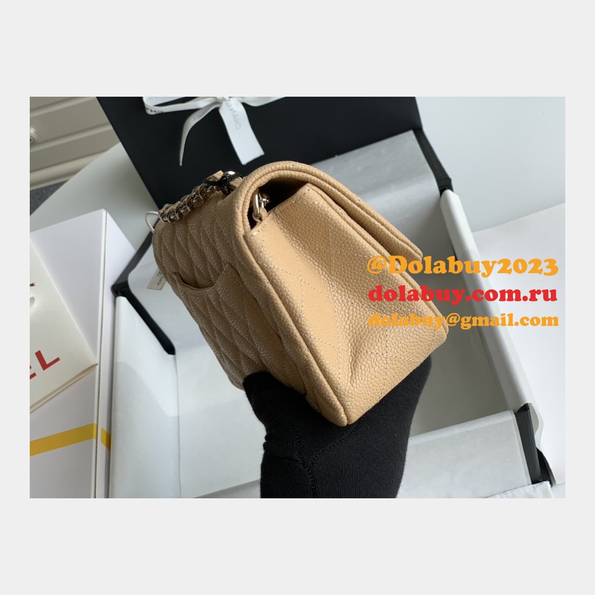 Best Chane Fake Caviar Calfskin Classic Flap Bag 1116 20CM