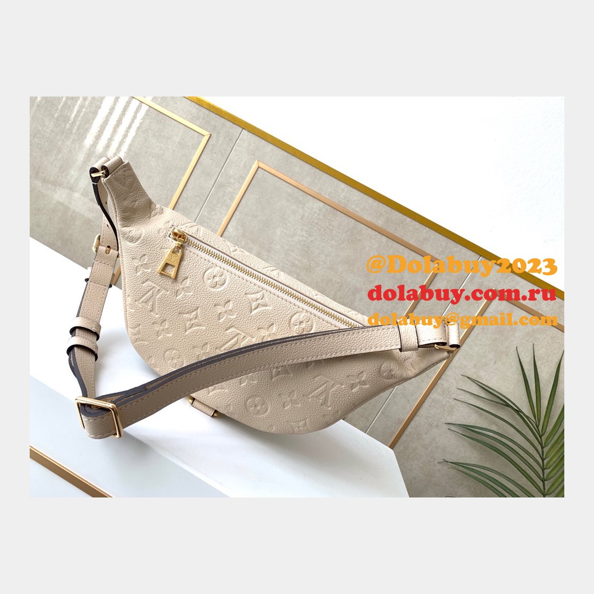 Louis Vuitton Replica Monogram Empreinte Bumbag M44812 Black/Cream