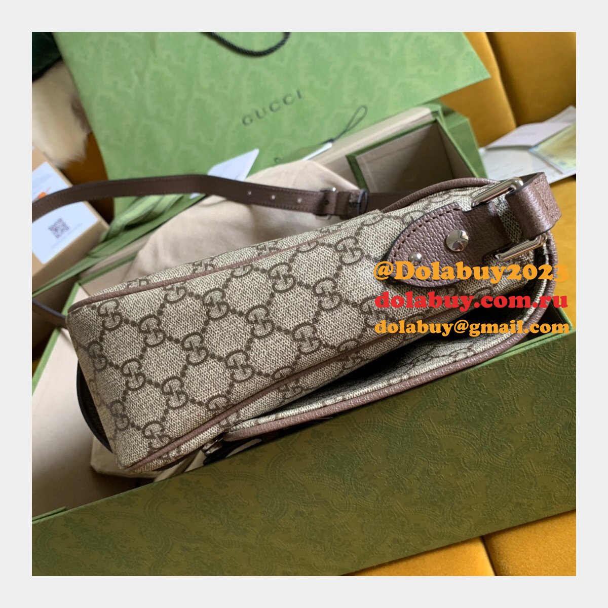 high quality G*u*i replica 658542 gg messenger bag in gg supreme