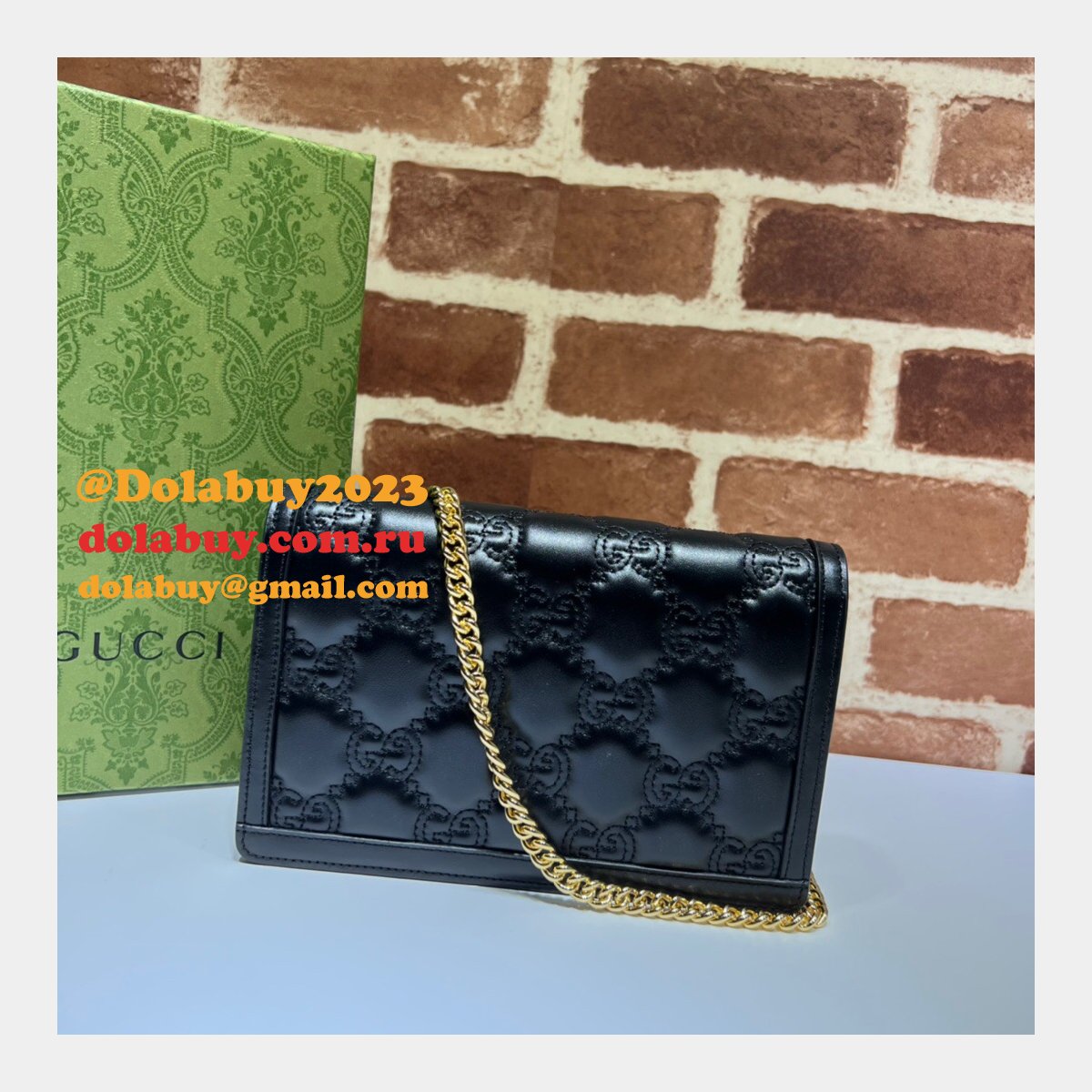 G*u*i our replica designer 723787 gg matelassé chain wallet