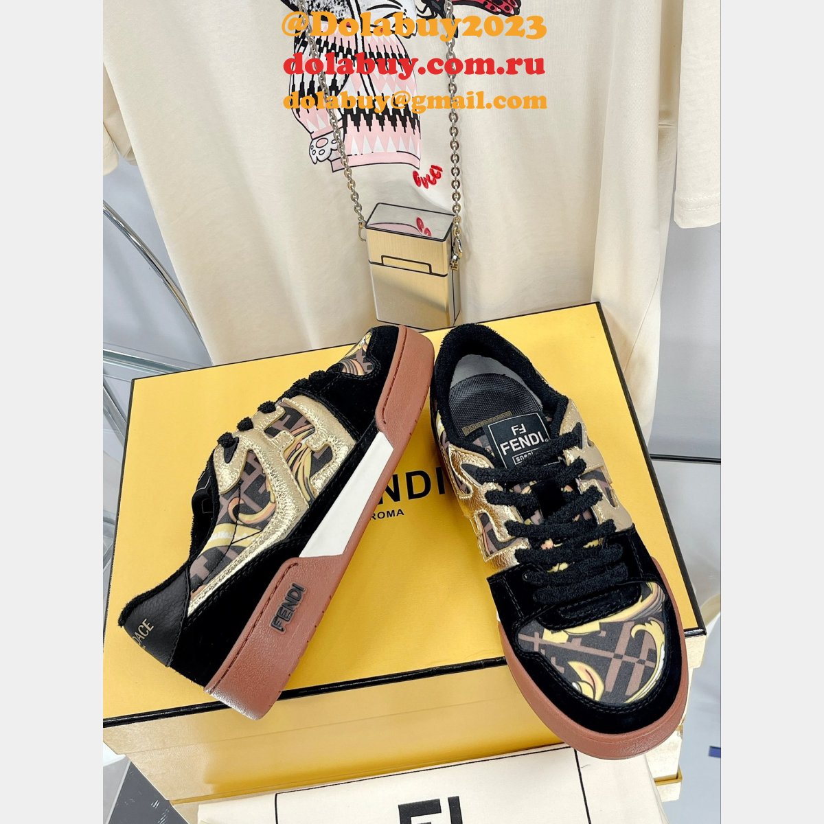 Hottest Replica Fendi X Versace match TUP F Logo Shoes